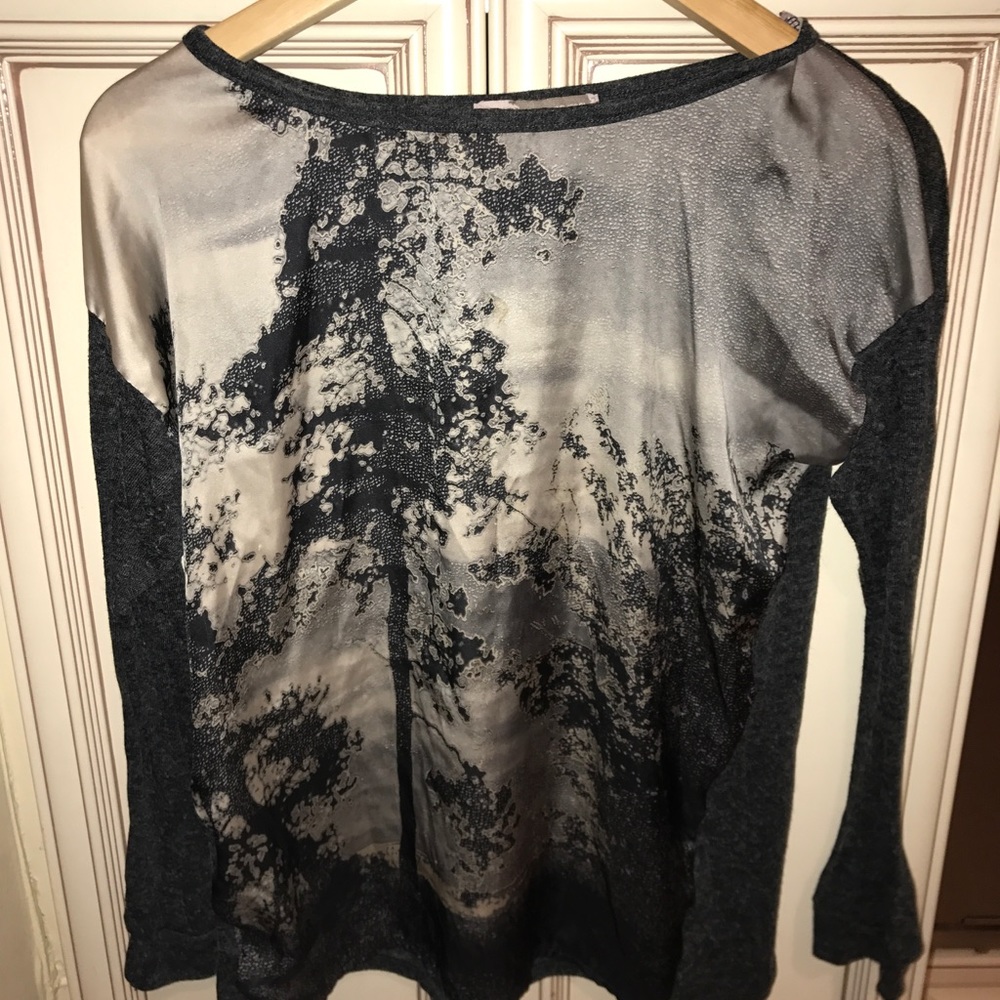 Forever 21 grey and silk long sleeve